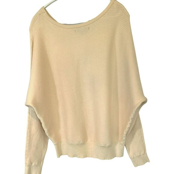 Love Tree Bat Wing Sweater Pullover Round Neck Women's Sz XL in Cream Versatile - Picture 2 of 13
